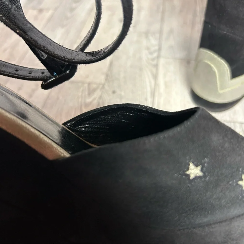 Hermes Tournis wedge sandals black celestial witch Halloween size 38 RARE - Picture 13 of 16